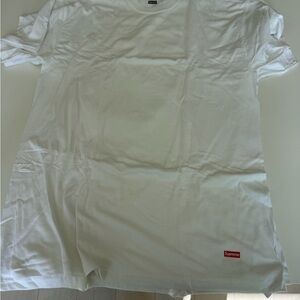 Hanes supreme White Men's Short Sleeve Tee bundle of 3